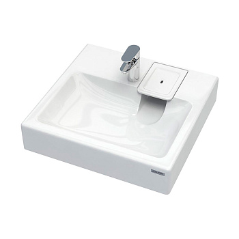 Раковина из искусственного камня Paulmark WELT PM730431 60х60 над стиральной машиной цвет белый 1 отверстие под смеситель